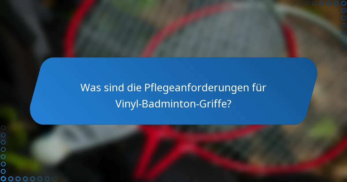 Was sind die Pflegeanforderungen für Vinyl-Badminton-Griffe?